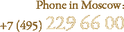 Phone in Moscow: +7 (495) 229-66-00